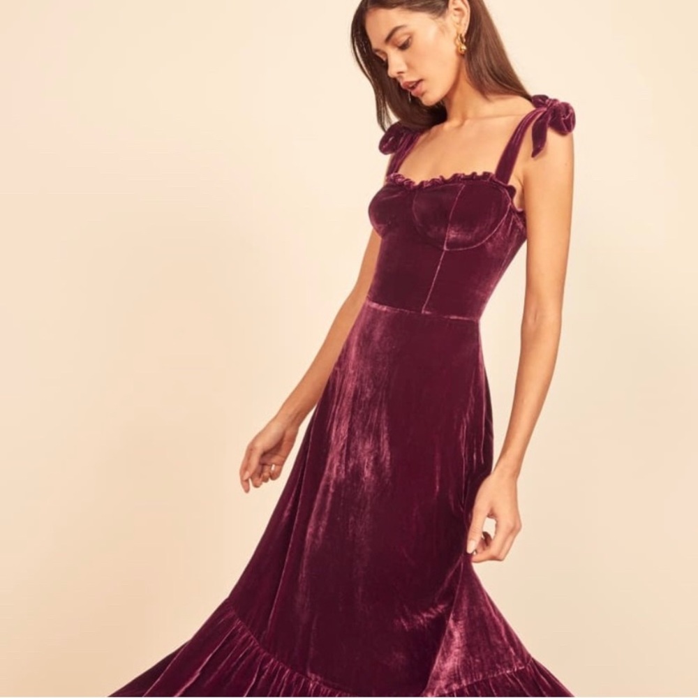 Reformation Antoinette Dress in Plum